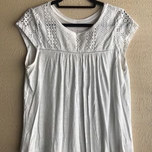 White eyelet top